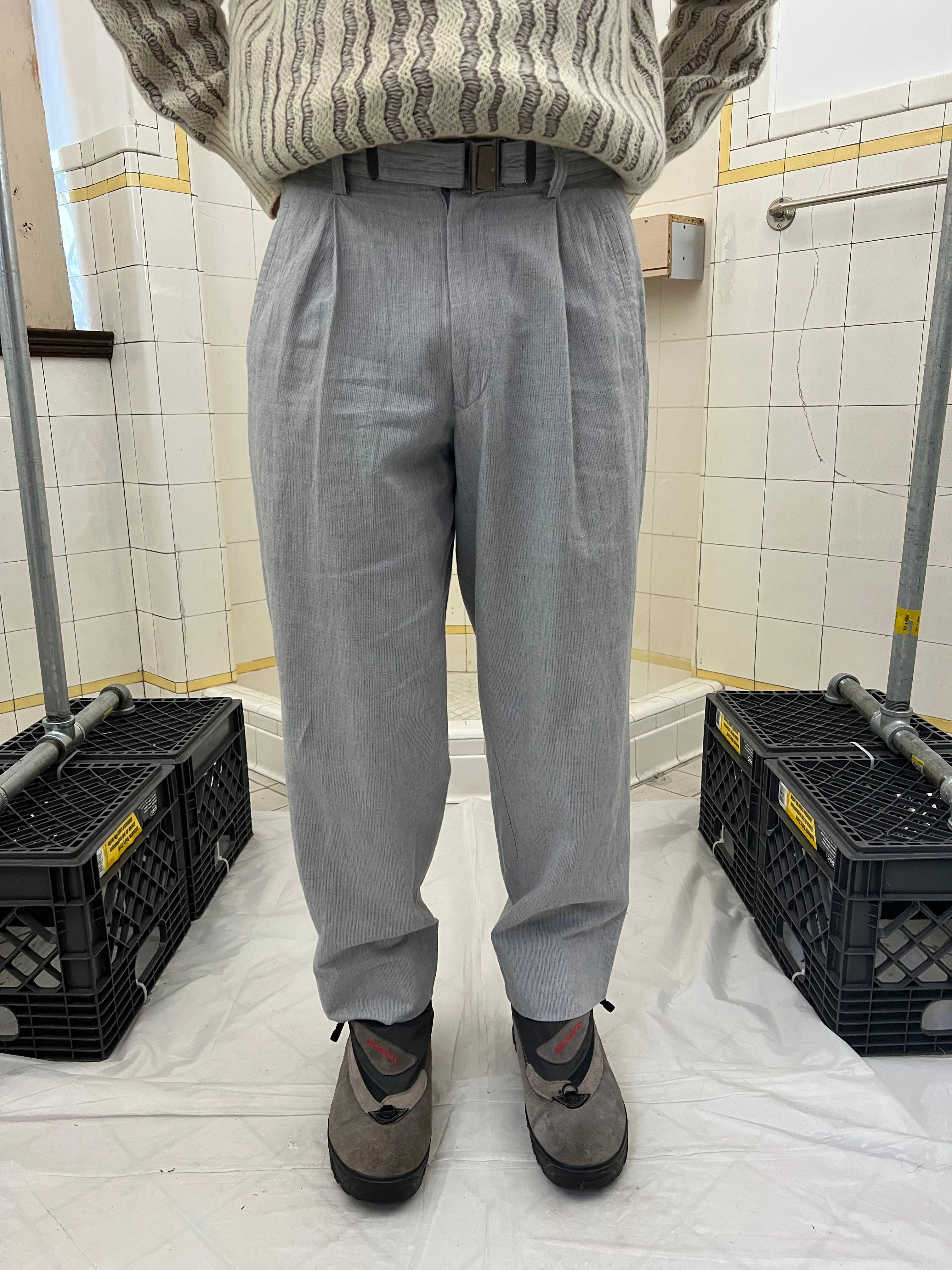1980s Issey Miyake Belted Cropped Trousers - Size S