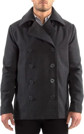 Alpine Swiss Mason Mens Wool Blend Classic Pea Coat Jacket