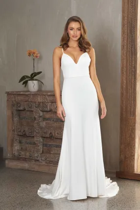Amara Fitted Matte Satin Wedding Dress – TC329