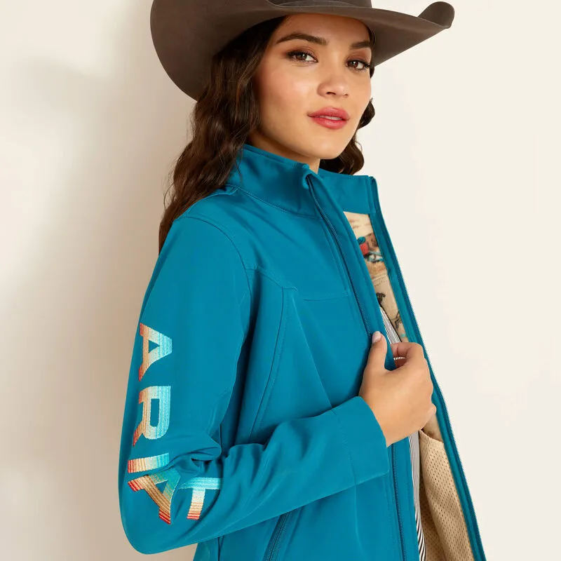 ARIAT WOMENS NEW TEAM SOFTSHELL JACKET OCEAN DEPTHS