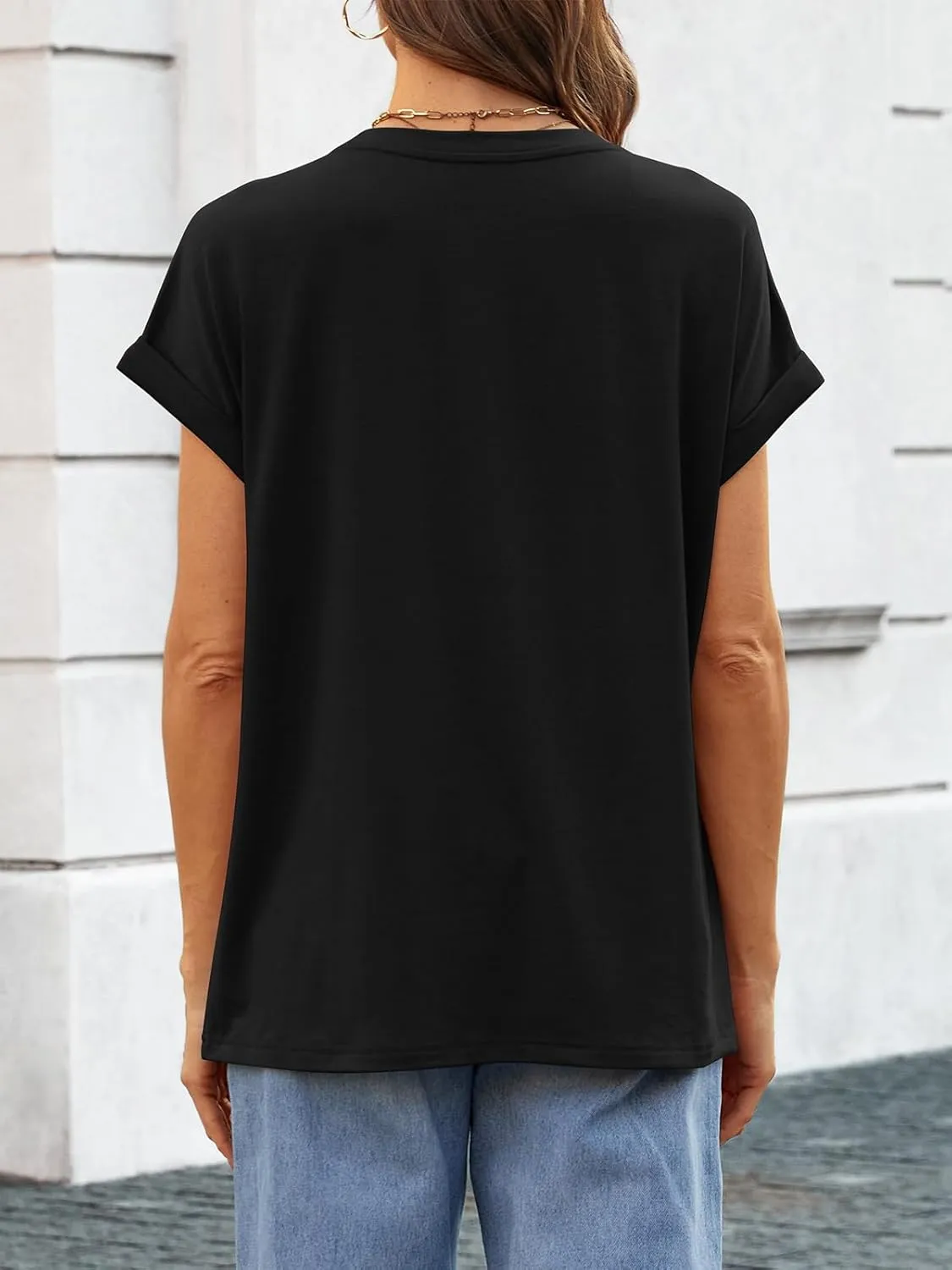 ATHMILE Womens Tops Oversized Business Casual Dressy Summer T Shirts Short Sleeve Clothes Fashion Trendy Outfits 2025