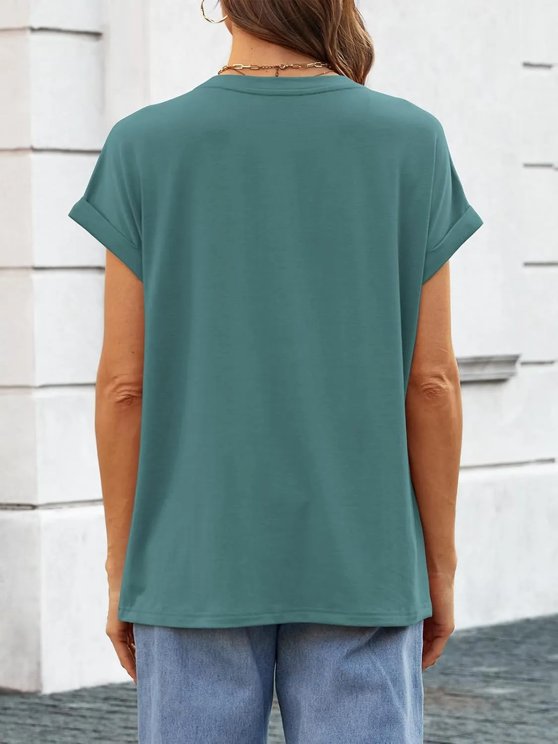ATHMILE Womens Tops Oversized Business Casual Dressy Summer T Shirts Short Sleeve Clothes Fashion Trendy Outfits 2025