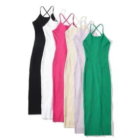 Backless Lace-Up Dress