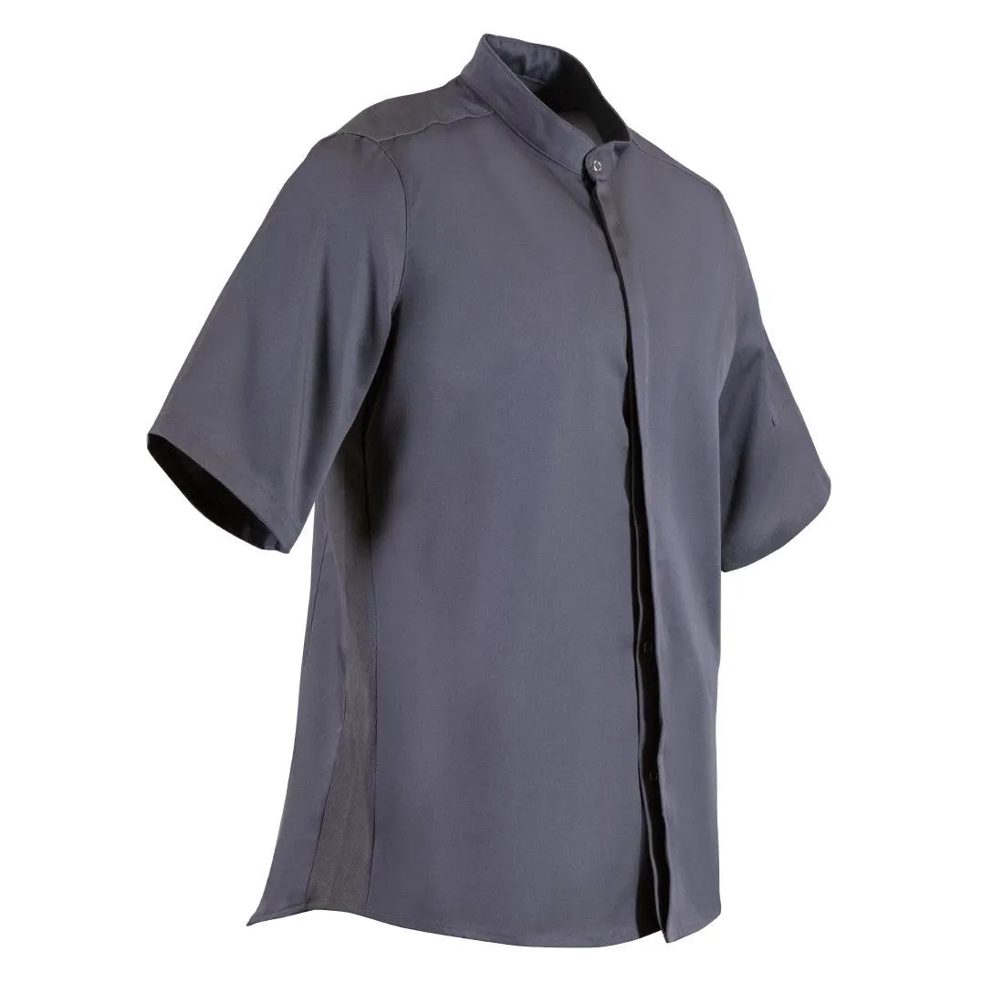 BB712-M Southside Band Collar Chefs Jacket Charcoal Size M