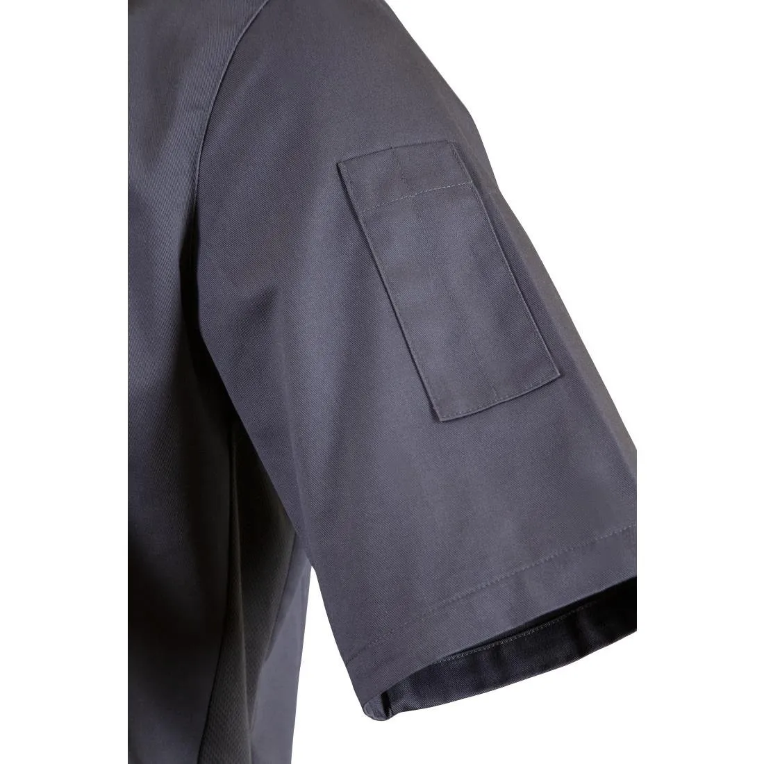 BB712-M Southside Band Collar Chefs Jacket Charcoal Size M