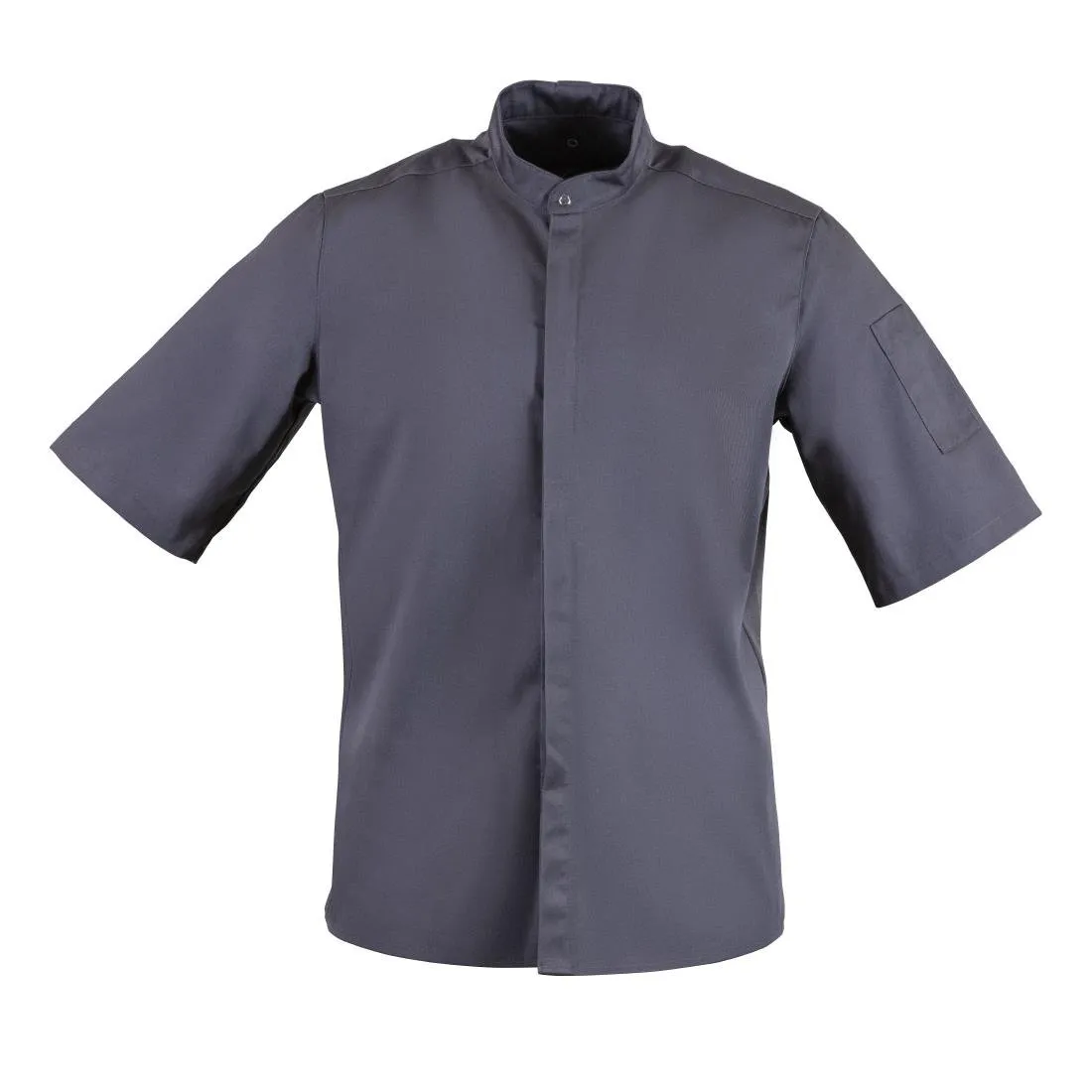 BB712-M Southside Band Collar Chefs Jacket Charcoal Size M