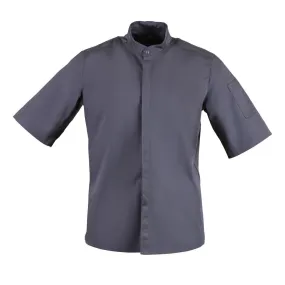 BB712-M Southside Band Collar Chefs Jacket Charcoal Size M