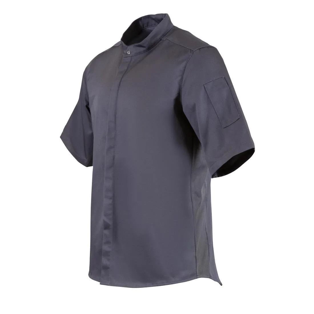 BB712-M Southside Band Collar Chefs Jacket Charcoal Size M