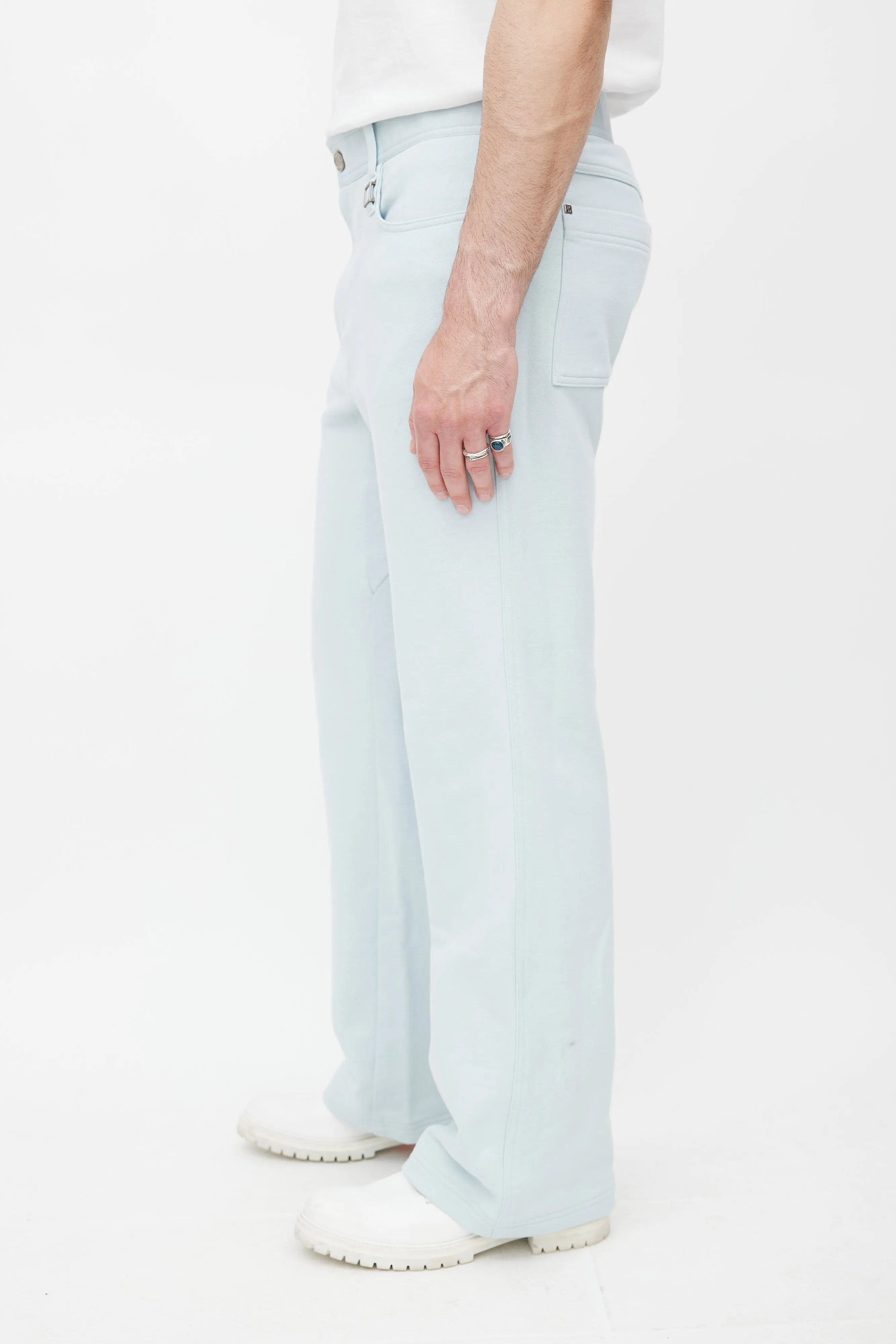 Blue Straight Leg Trouser