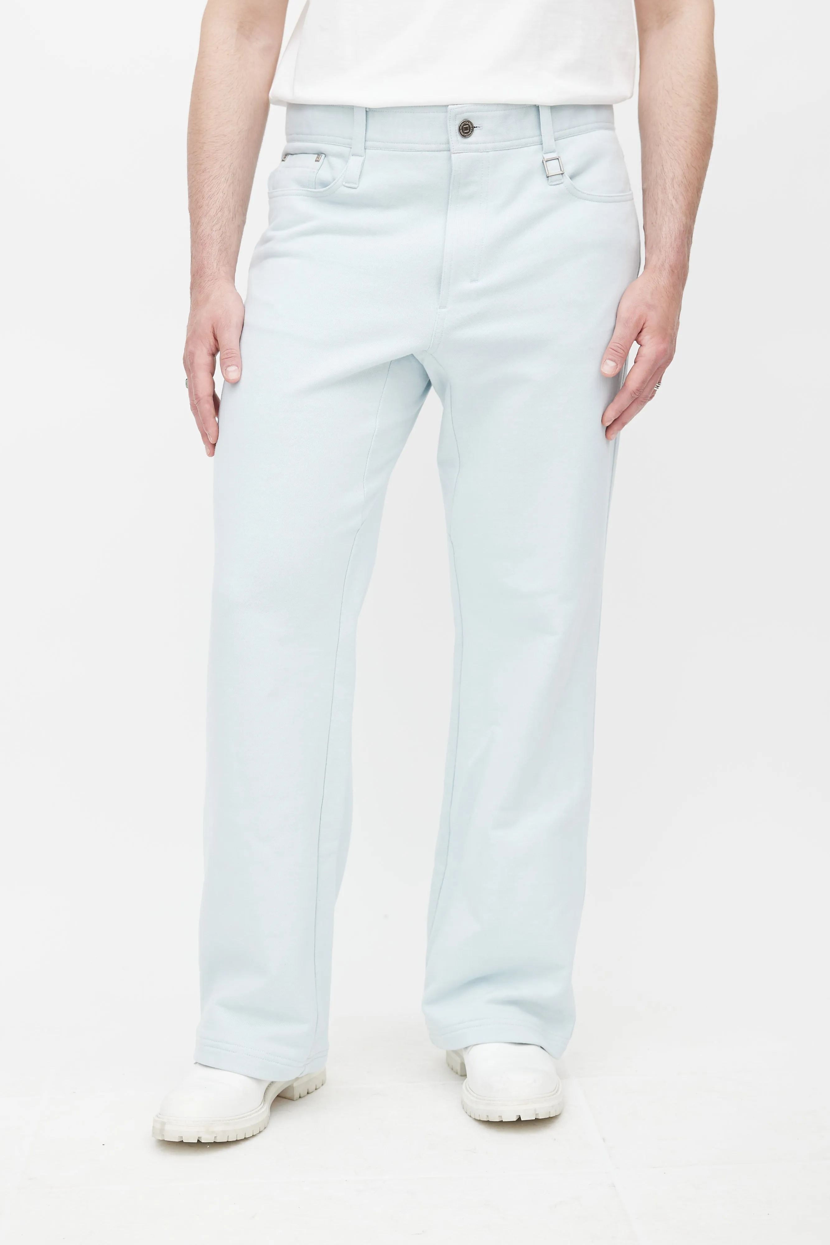 Blue Straight Leg Trouser