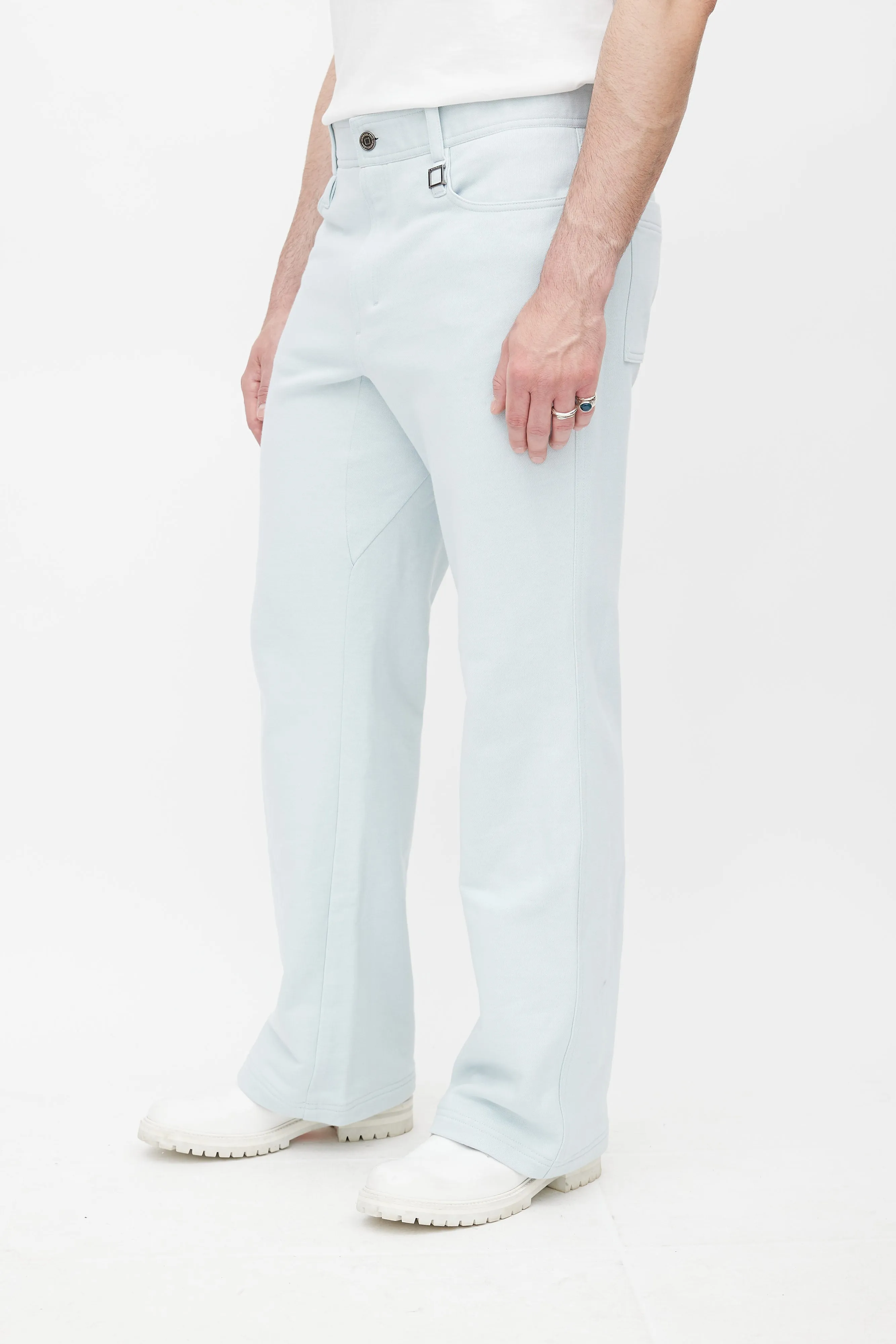 Blue Straight Leg Trouser