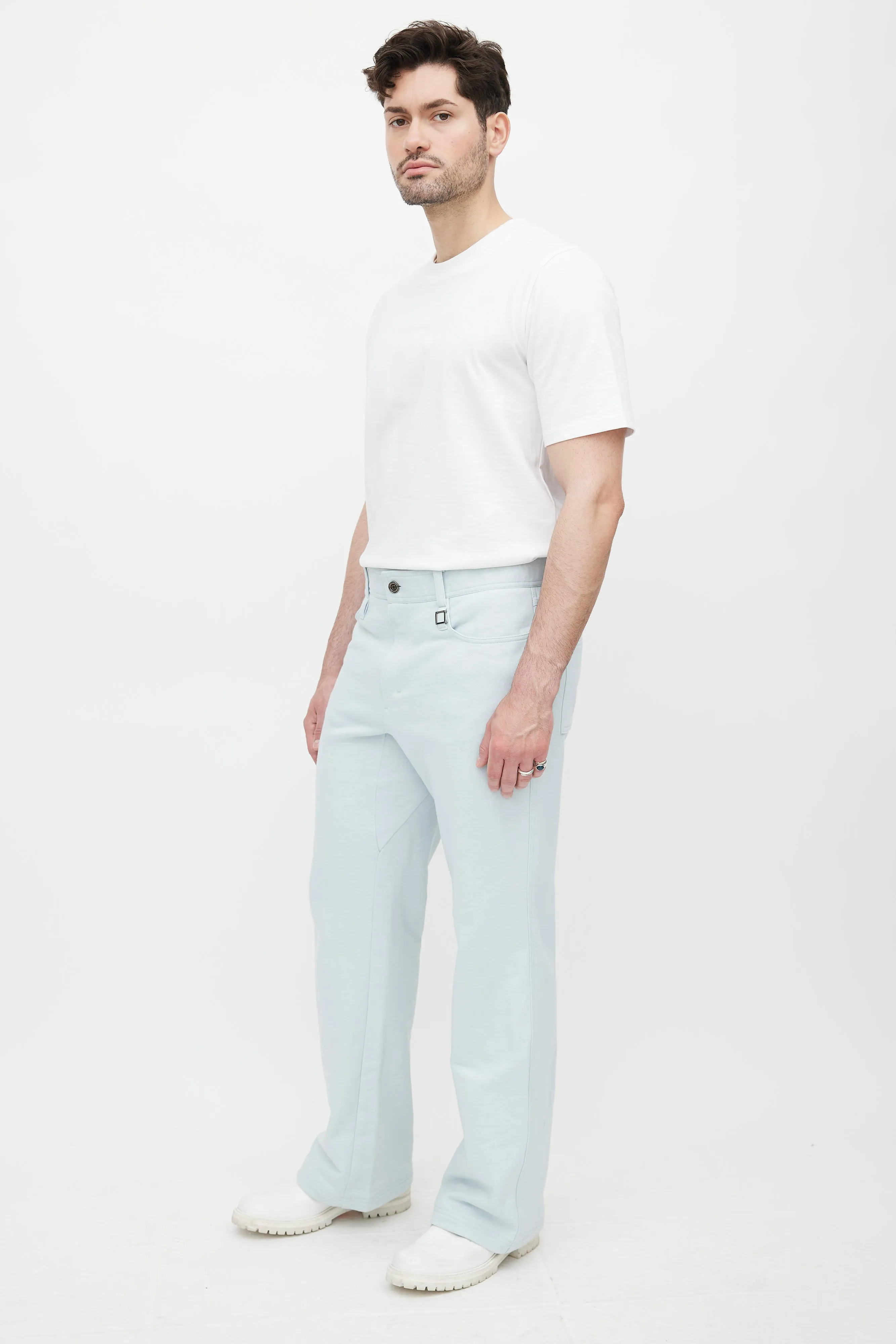 Blue Straight Leg Trouser