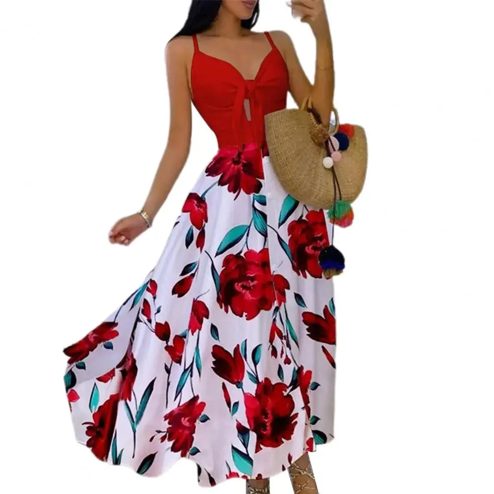 Boho Beach Print Maxi Dress