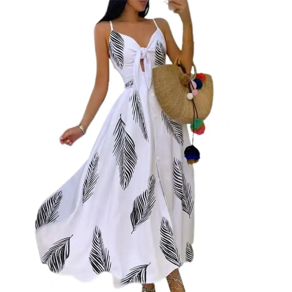 Boho Beach Print Maxi Dress