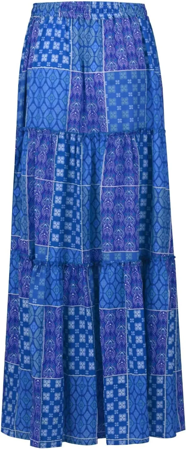 Boho Skirts for Women, Beach Maxi Casual Summer Trendy Flowy Womens Skirts