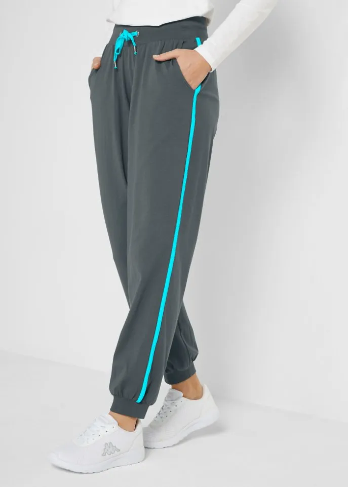 Bpc Bonprix Collection Ankleless Cotton Sweatpants, Black