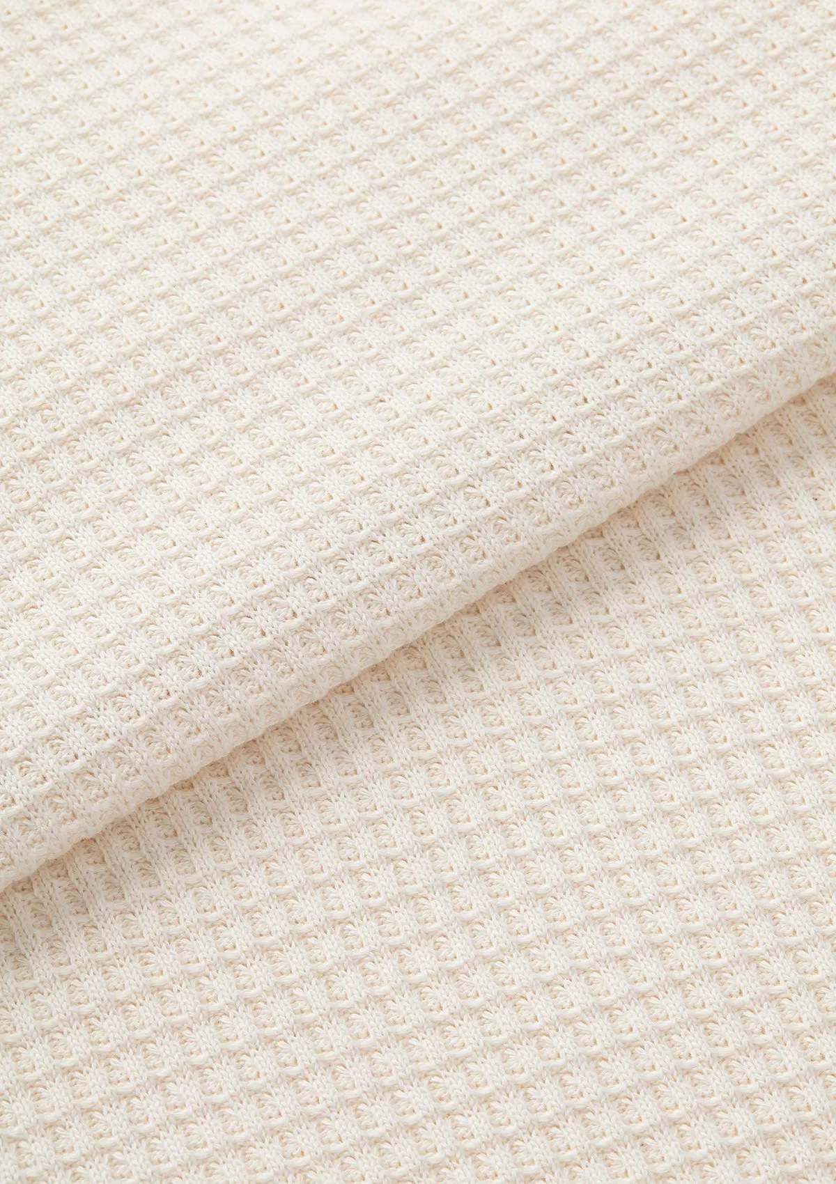 Cream Jersey Waffle Resort Polo