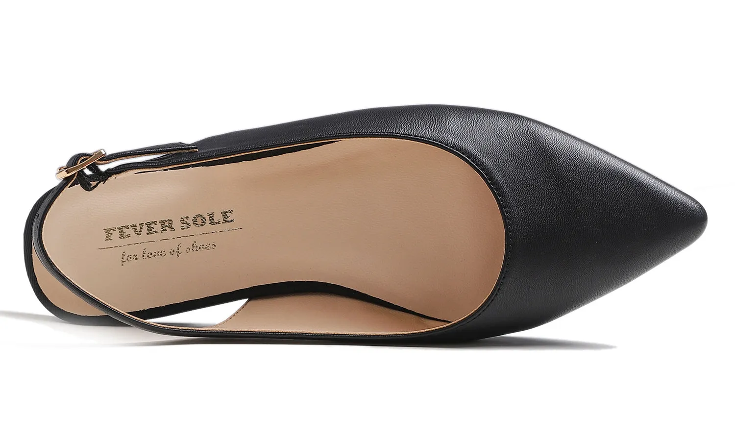 Feversole Pointed Toe Casual Slingback Flat Mules Women's Fashion Buckle Strap Slide Summer Slippers Vegan Leather