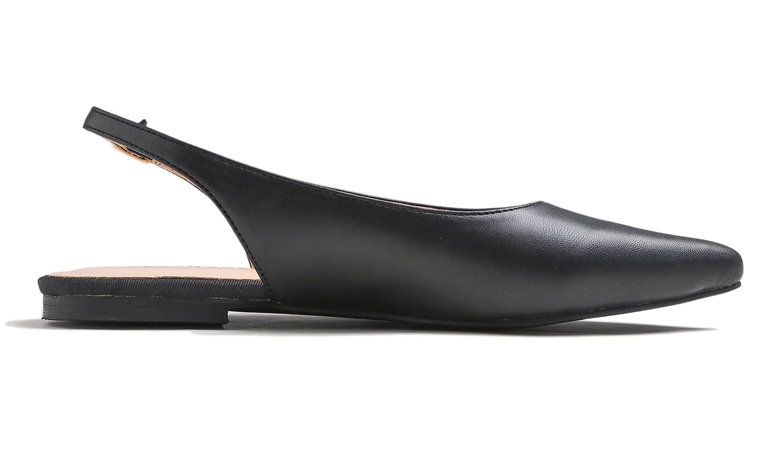 Feversole Pointed Toe Casual Slingback Flat Mules Women's Fashion Buckle Strap Slide Summer Slippers Vegan Leather
