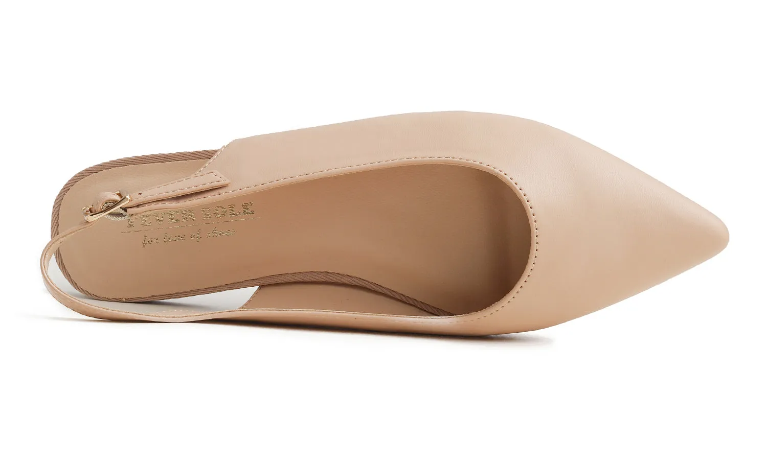 Feversole Pointed Toe Casual Slingback Flat Mules Women's Fashion Buckle Strap Slide Summer Slippers Vegan Leather