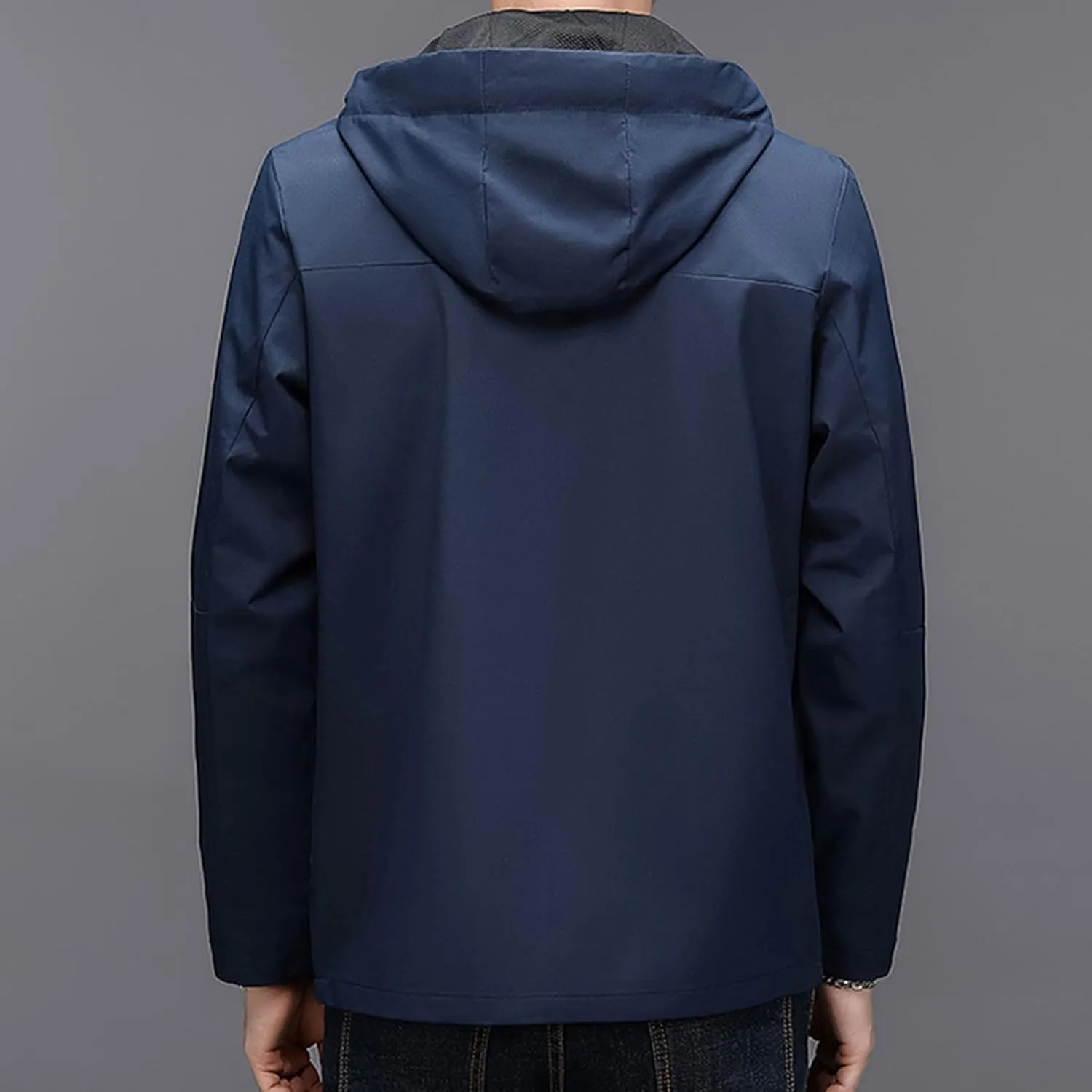 JEShifangjiusu Men Waterproof Breathable Hooded Jacket Raincoat Waterproof Rain Lightweight Running Windbreaker Outdoor Coat