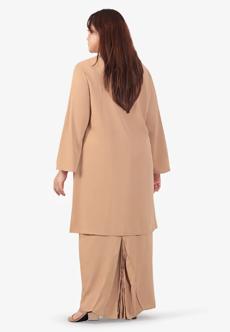 Kalima Raya Elegant Minimalist Kebarung Set - Khaki Brown