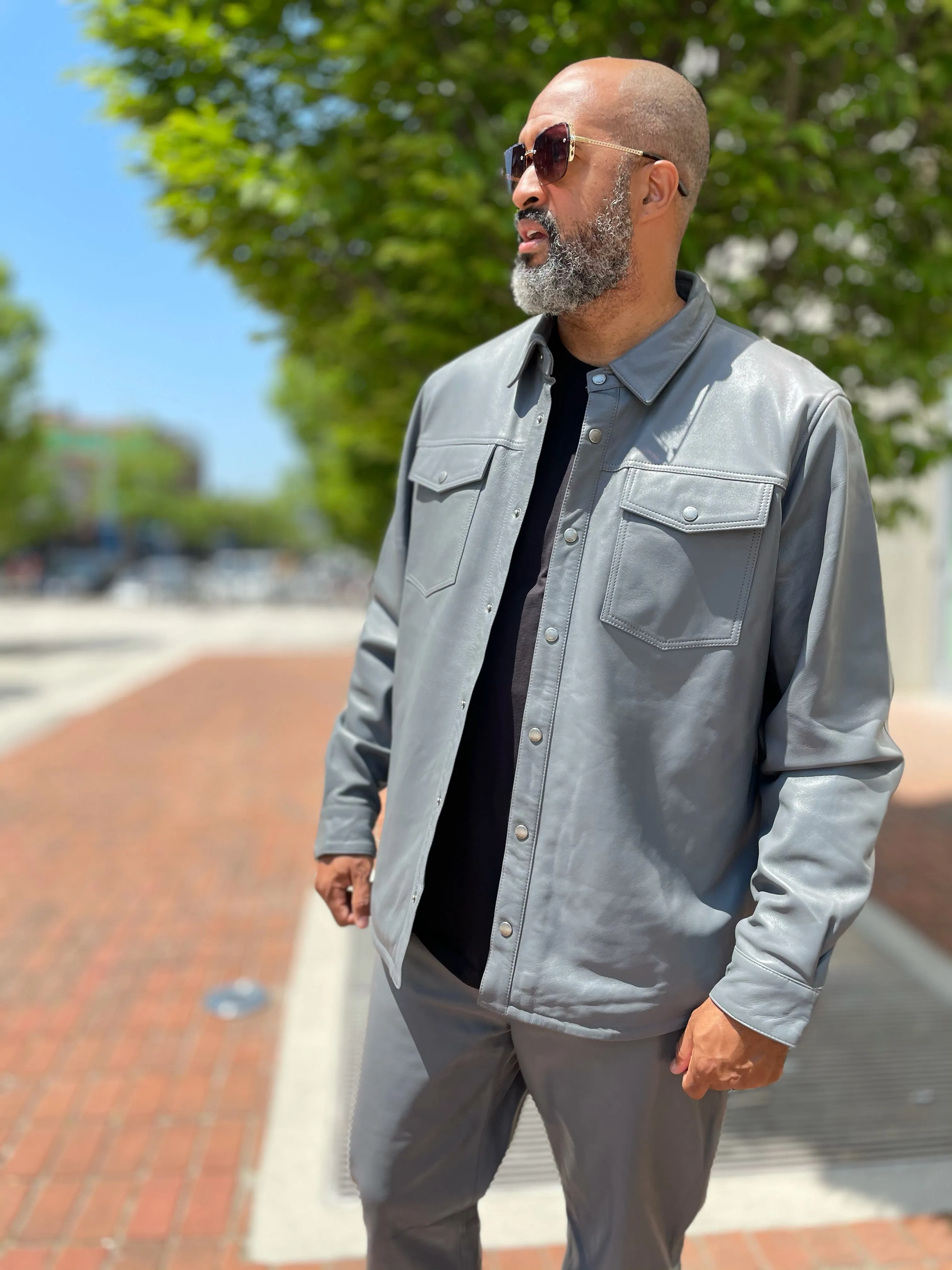 Leather shirt #2502