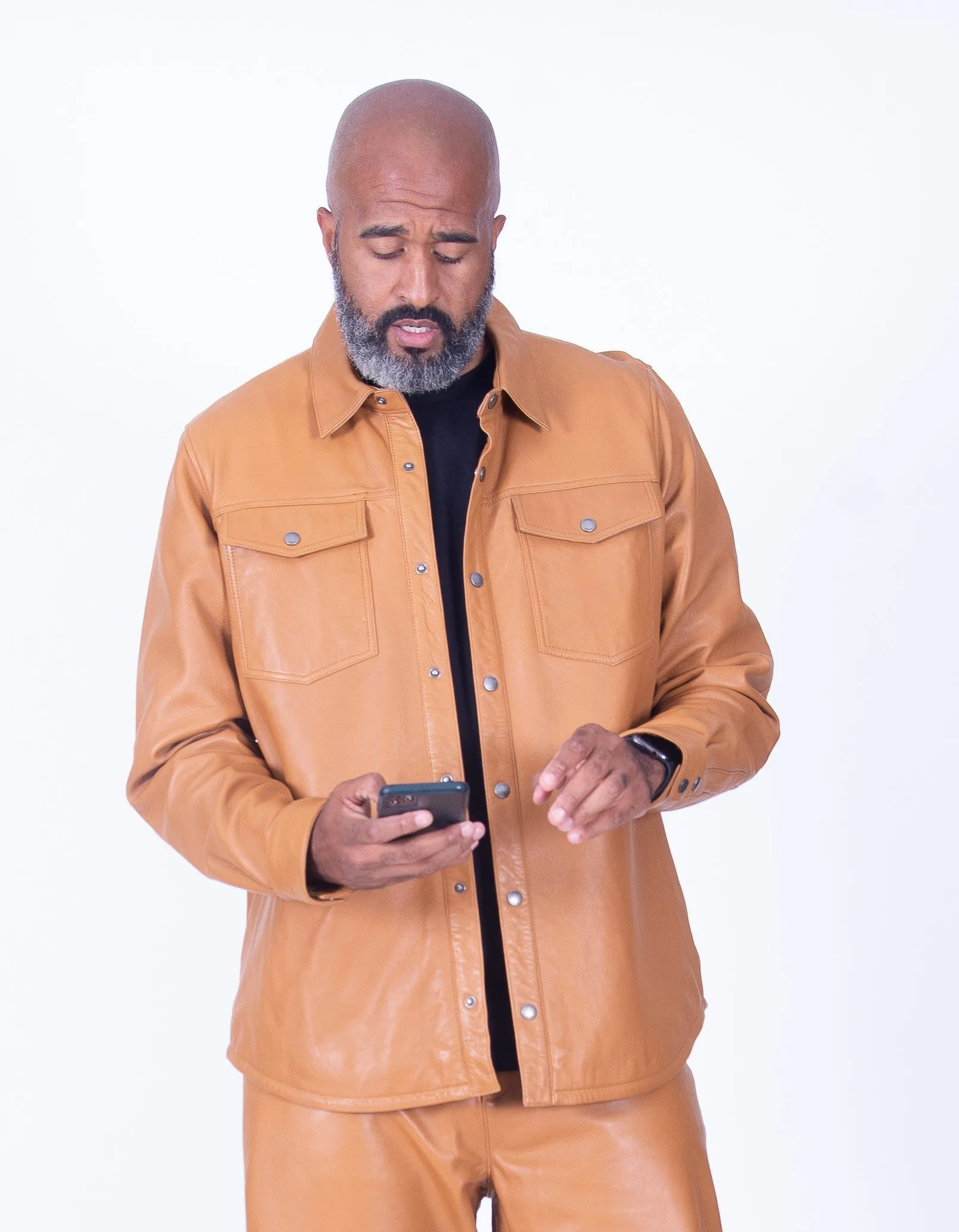 Leather shirt #2502