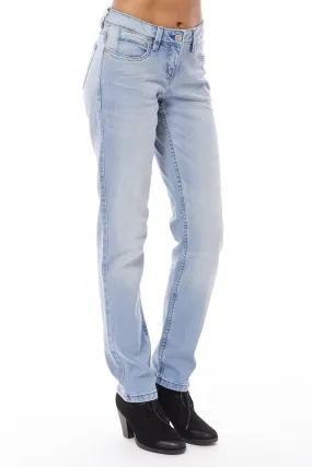 Light Denim Skinny Jeans with Crinkle Detail