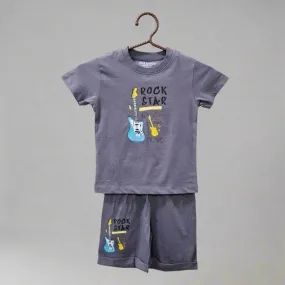 Lucido - T-Shirt & Shorts - Grey - Rock Star