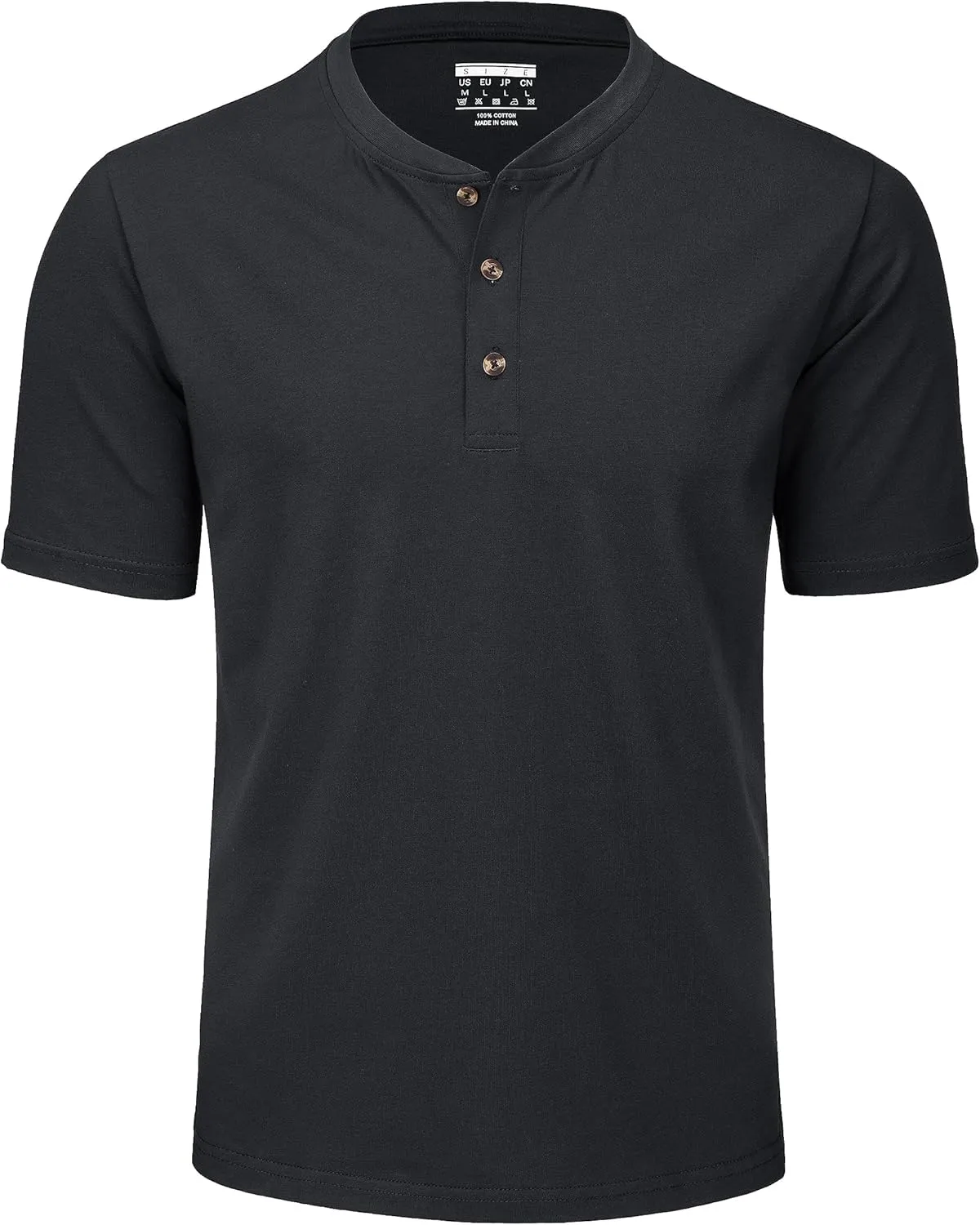 MAGCOMSEN Men's Henley Short Sleeve Shirt Cotton Lightweight 3 Button Tops Vintage Casual Summer Shirt Soft Fashion