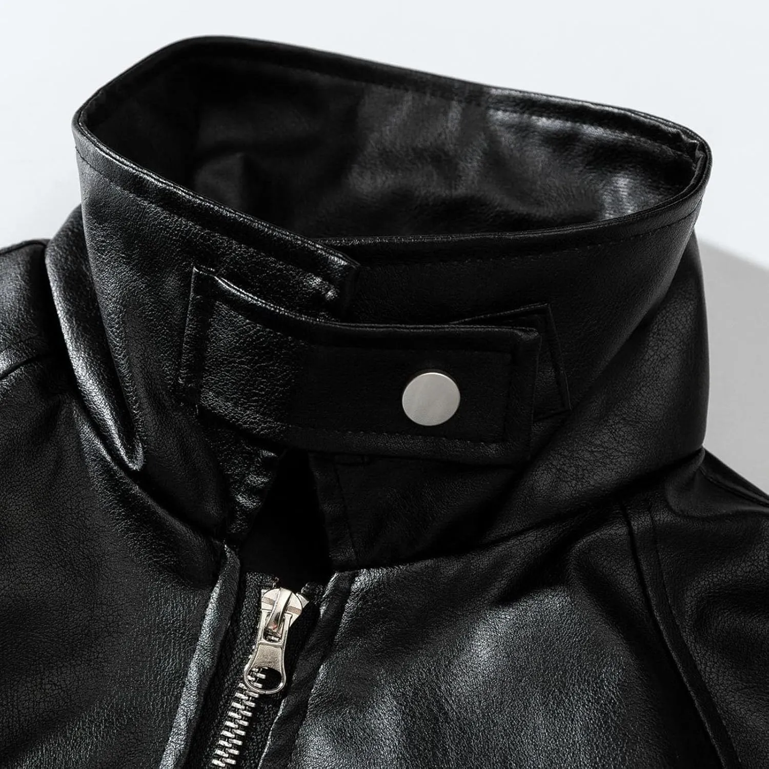 Mens Classic Faux PU Leather Jacket Trendy Winter Coat Casual Baggy Zipper Outerwear Motorcycle Biker Outfits