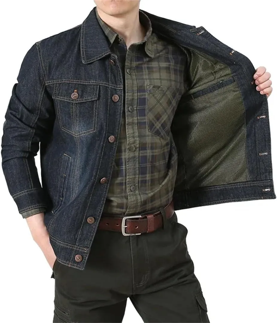 Men's Hot Wind-Resistant Quality Men Clothing Breathable Comfortable Denim Jacket