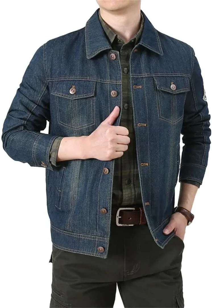 Men's Hot Wind-Resistant Quality Men Clothing Breathable Comfortable Denim Jacket