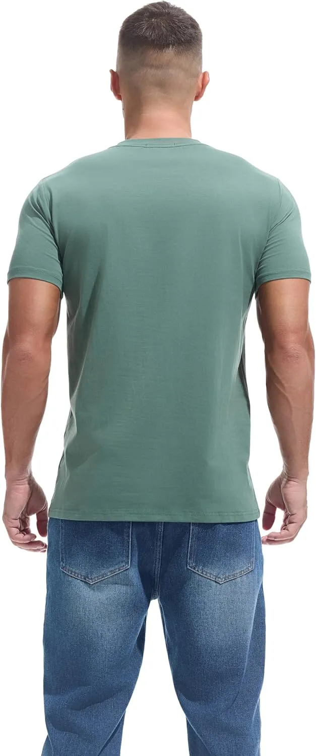Men's Ultra Soft Premium Cotton Pocket T-Shirt Classic Fit Lightweight Cooling Short Sleeve Casual Tee Shirt