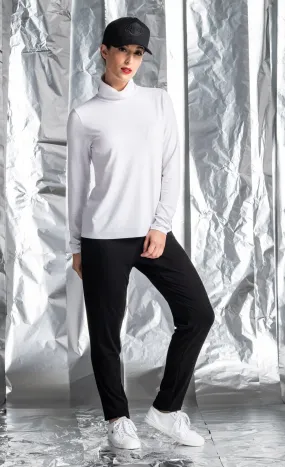 Paula Ryan Long Sleeve White Polo Neck