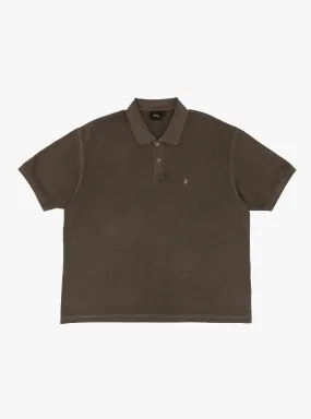 Pique Polo Pigment Dyed Brown