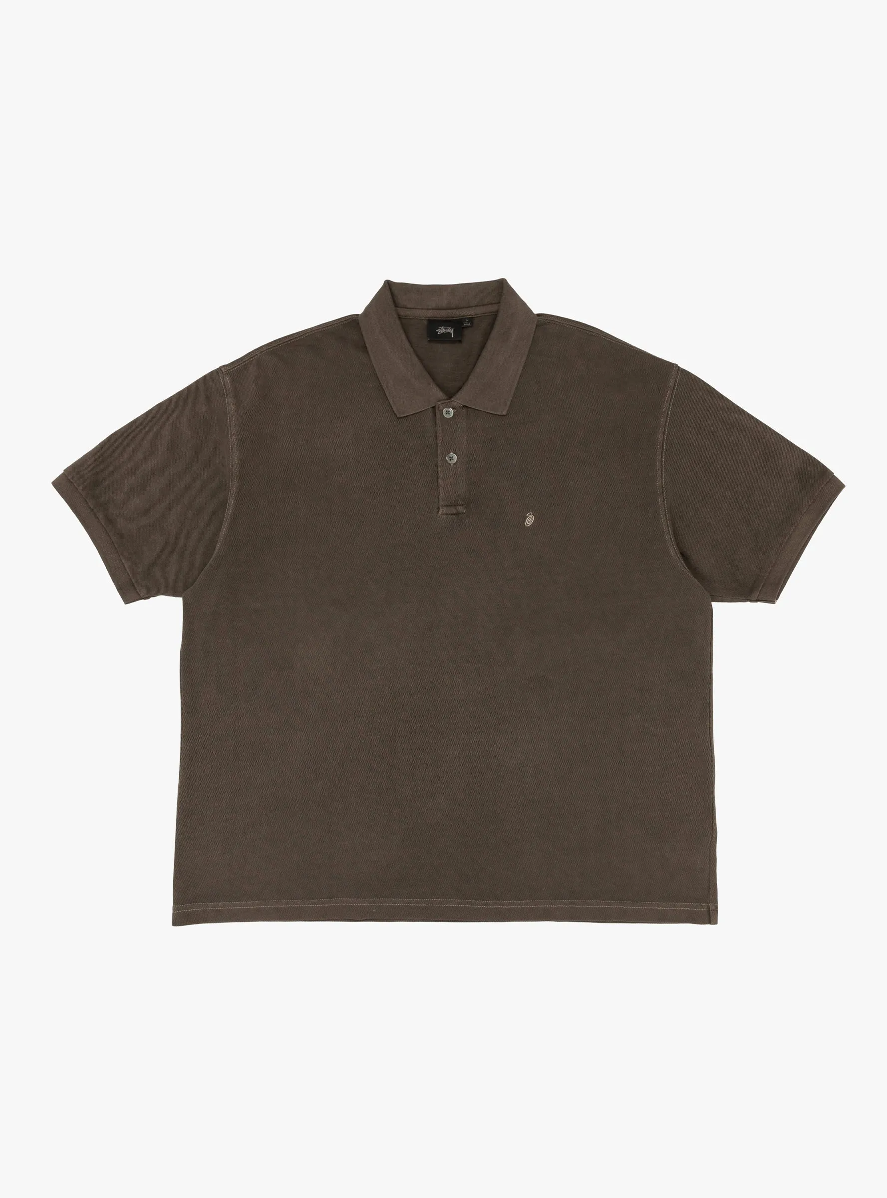 Pique Polo Pigment Dyed Brown