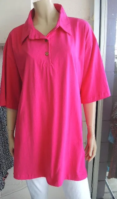 Plusss Stretch Cotton Polo Top (Many Colours)
