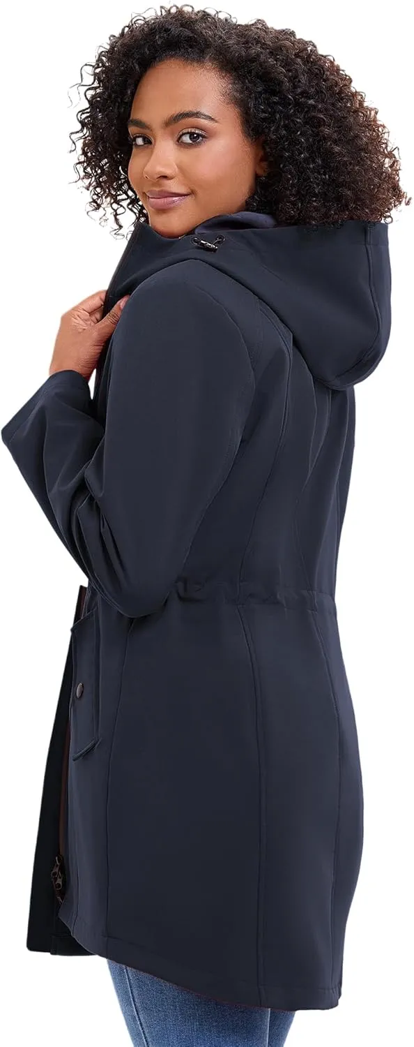 ROYAL MATRIX Women's Waterproof Rain Jacket Lightweight Hooded Breathable Windbreaker Softshell Jacket