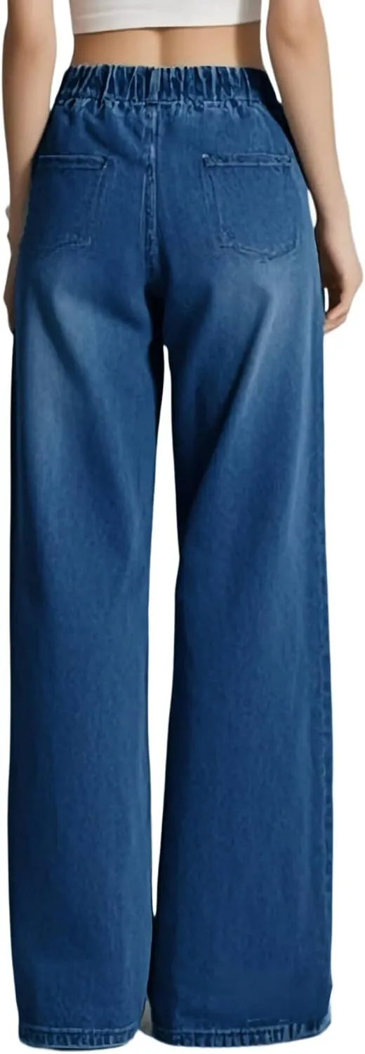 SperLucky Jeans for Women High Waisted Straight Leg Stretchy Jeans Loose Wide Leg Denim Pants