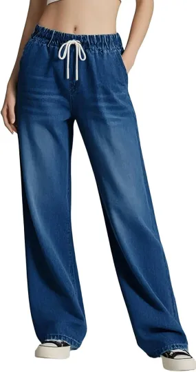 SperLucky Jeans for Women High Waisted Straight Leg Stretchy Jeans Loose Wide Leg Denim Pants