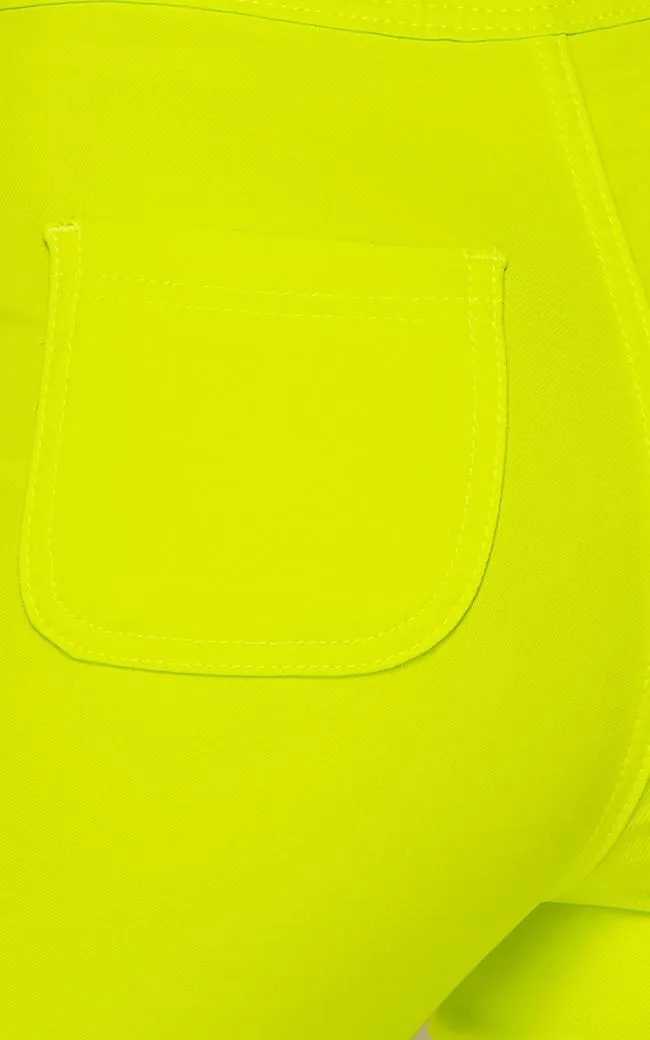 Super High Waisted Stretchy Skinny Jeans - Neon Yellow
