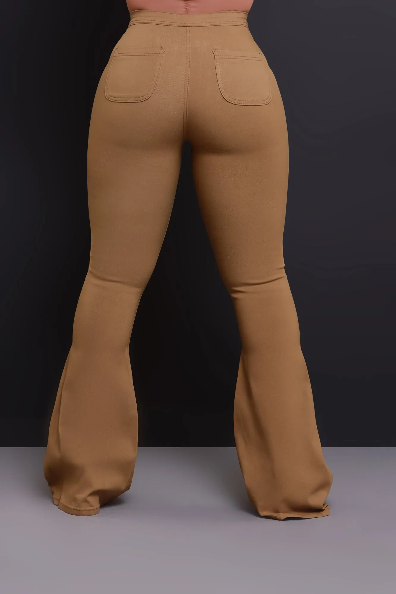 Super Swank High Rise Flare Stretchy Jeans - Mocha