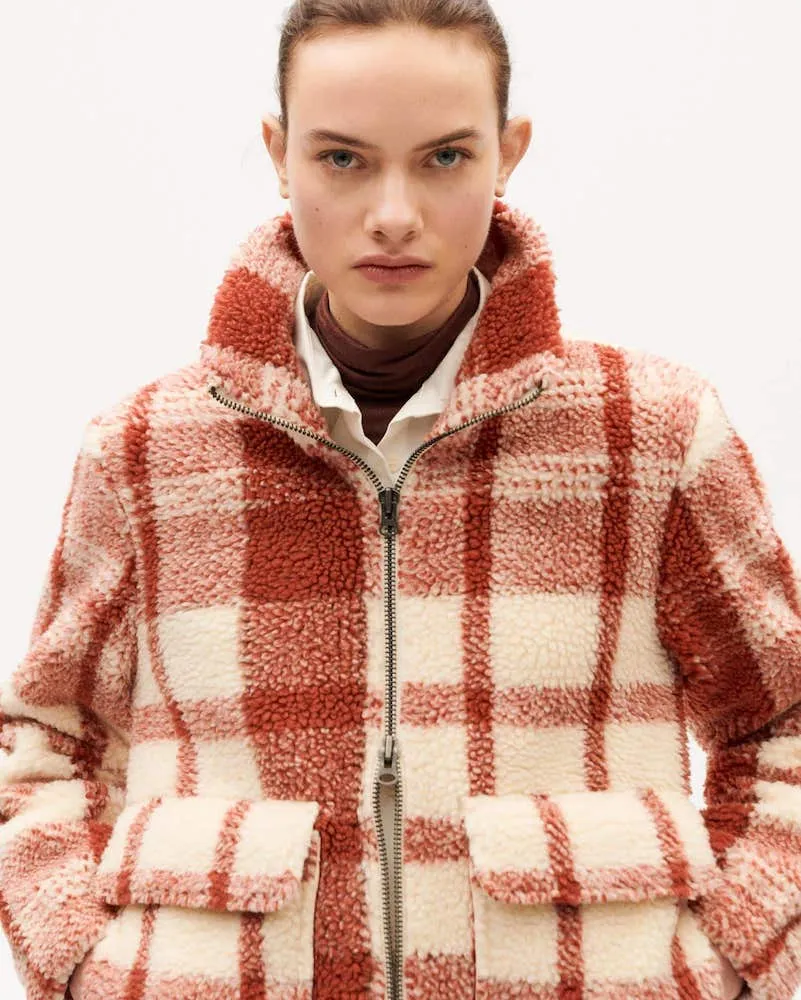 THINKING MU Sophie jacket red picnic checks women