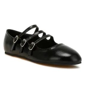 Triple Strap Mary Jane Flat