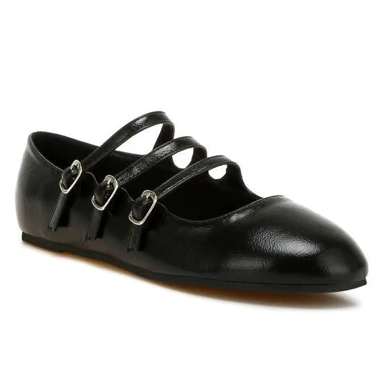 Triple Strap Mary Jane Flat