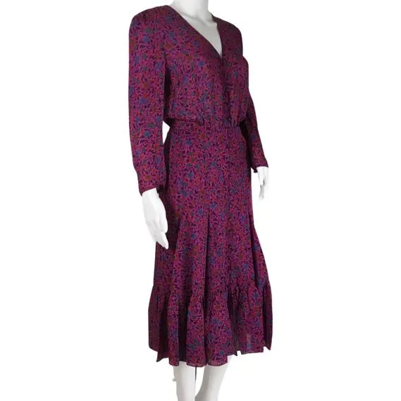 Veronica Beard "Lasanna" Floral Print Casual Dress