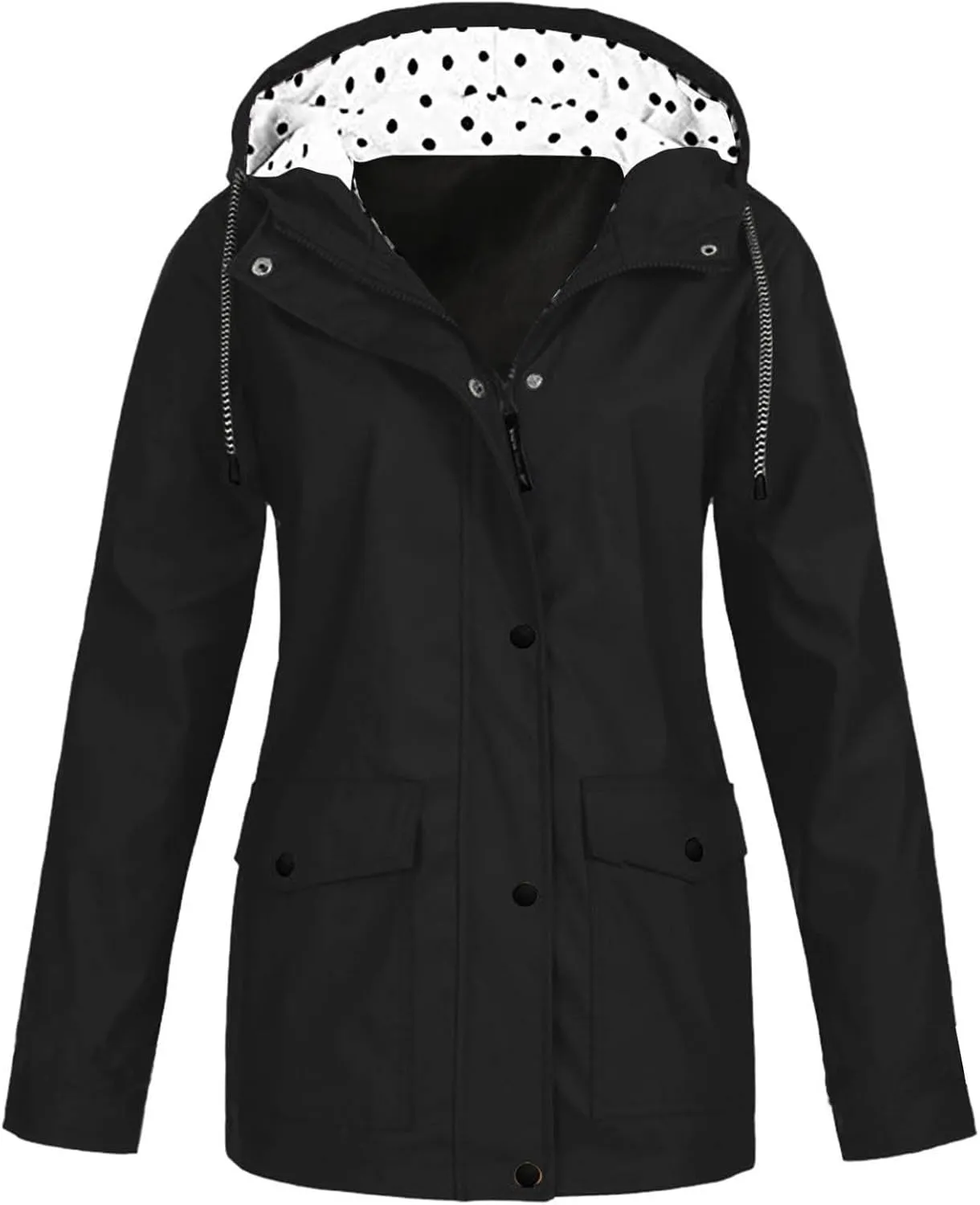 Waterproof Windbreaker for Women Waterproof Breathable Hooded Rain Jacket Girls Rain Coat Shell for Hiking Travel