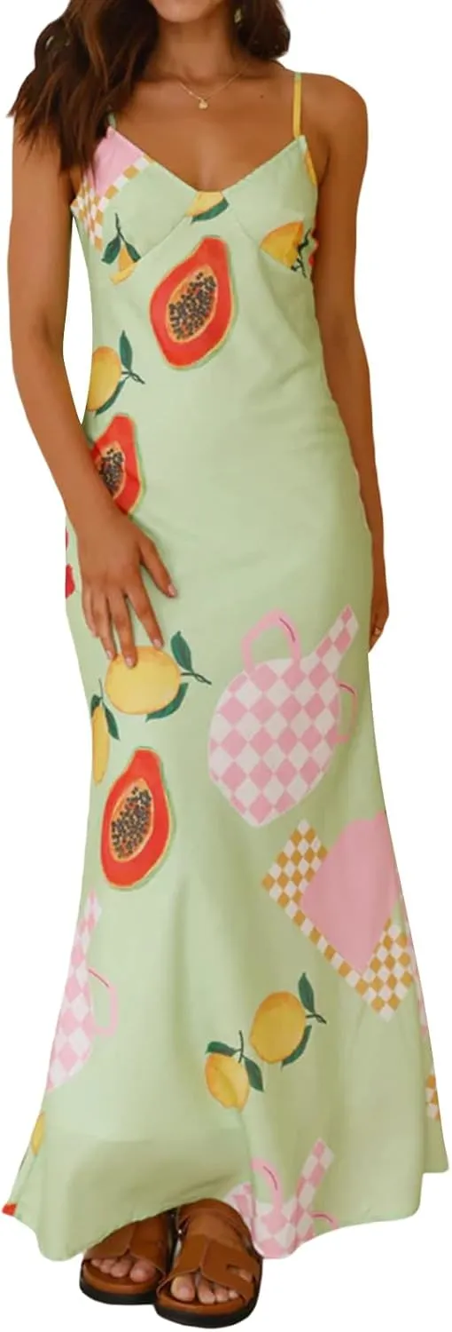 Women Sexy Floral Bodycon Maxi Dress Elegant Dress Sleeveless Summer Long Dress Cocktail Party Dress Beachwear